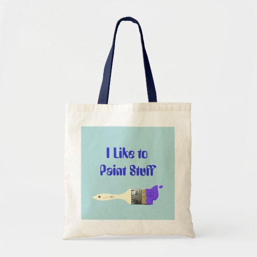 "Ik schilder graag" schilderpenseel Tote Bag (Voorkant)