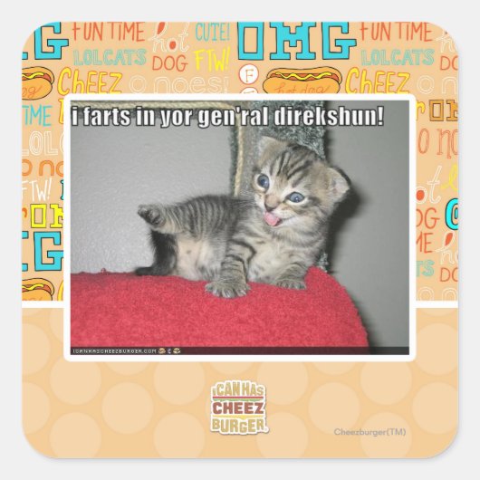 Ik schilder in je gen'ral direkshun vierkante sticker (Voorkant)