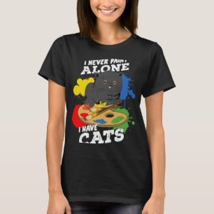 Ik schilder nooit alleen maar ik heb katten die ka t-shirt