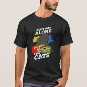 Ik schilder nooit alleen maar ik heb katten die ka t-shirt