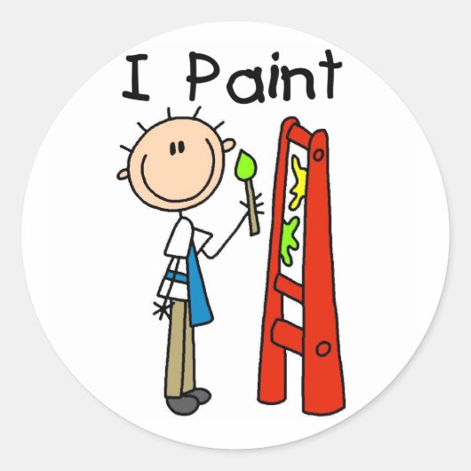 Ik Schilder Ronde Sticker (Voorkant)