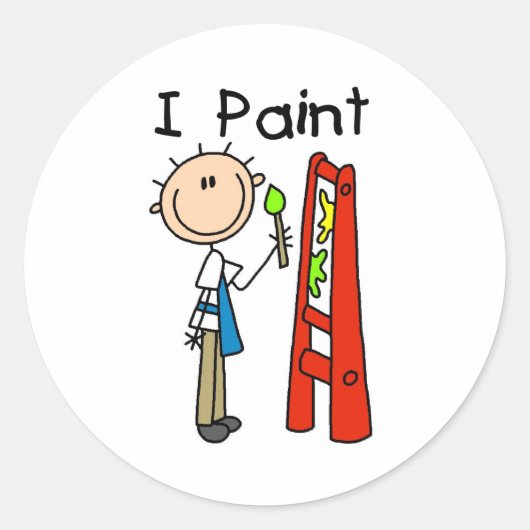 Ik Schilder Ronde Sticker (Voorkant)