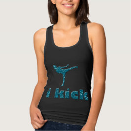 Ik schop in Turquoise Glitter Sparkles Kickboxing Tanktop