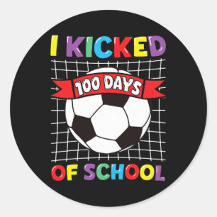 Ik schopte 100 dagen van de school voetbal sport K Ronde Sticker