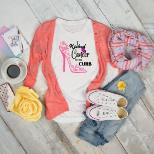 Ik schopte kanker naar het Curb T-shirt