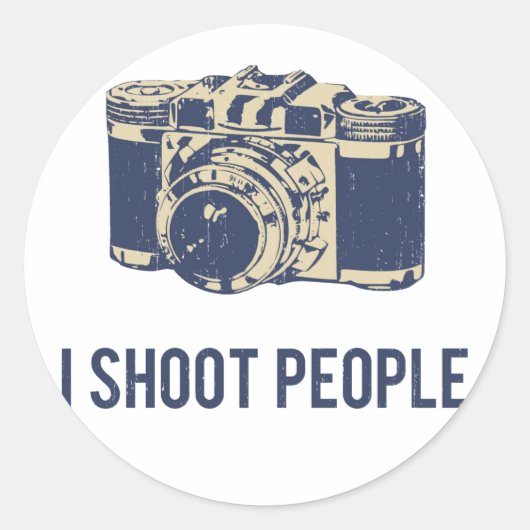 Ik schotel de Fotografie van Mensen Ronde Sticker (Voorkant)