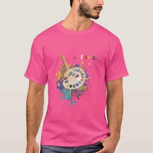 Ik schreef, grappig schilder ontwerp t-shirt (Voorkant)