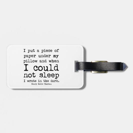 Ik schreef in de Dark Thoreau Quote Bagagelabel (Achterkant horizontaal)