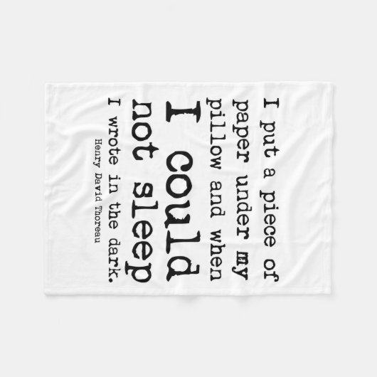 Ik schreef in de Dark Thoreau Quote Fleece Deken (Voorkant (Horizontaal))