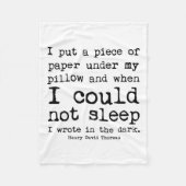 Ik schreef in de Dark Thoreau Quote Fleece Deken (Voorkant)