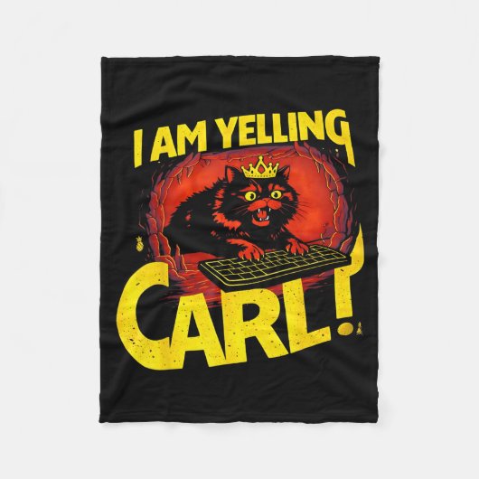 Ik Schreeuw Carl Grappige Kat Grafisch Fleece Deken (Voorkant)