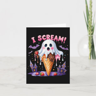 Ik schreeuw Ghost Ice Cream Halloween Schattigee G Kaart