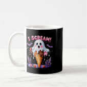Ik schreeuw Ghost Ice Cream Halloween Schattigee G Koffiemok (Links)