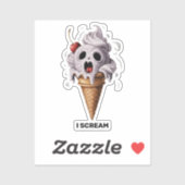 "Ik schreeuw" Grappige Ghost Chef Halloween Ice Cr Sticker (Vel)