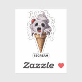 "Ik schreeuw" Grappige Ghost Chef Halloween Ice Cr Sticker