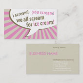 Ik schreeuw! Je schreeuwt! we schreeuwen allemaal  Visitekaartje (Voorkant / Achterkant)
