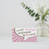 Ik schreeuw! Je schreeuwt! we schreeuwen allemaal  Visitekaartje (Staand voorkant)