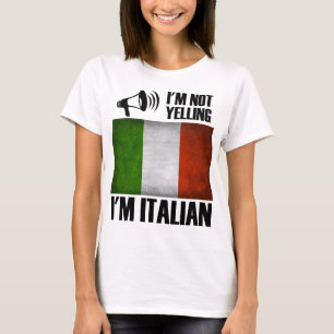Ik schreeuw niet, ben ik de Italiaanse Grappige T-shirt
