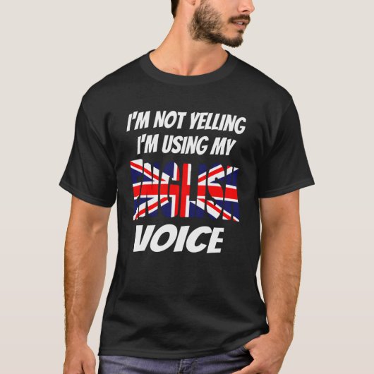 Ik schreeuw niet dat ik mijn Engelse Voice Union J T-shirt (Voorkant)