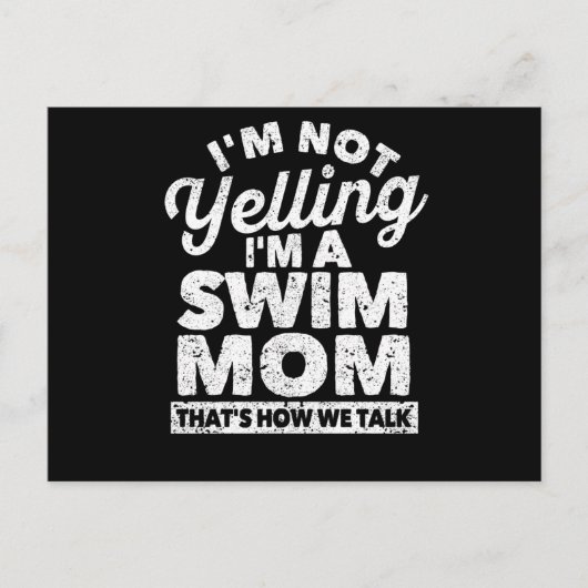 Ik schreeuw niet, ik ben een zwemmoeder briefkaart (Voorkant)