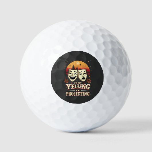 Ik Schreeuw Niet Ik Projecteer Retro Theater Golfballen (Voorkant)