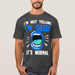 Ik schreeuw niet in het Grieks zijn normaal T-shirt