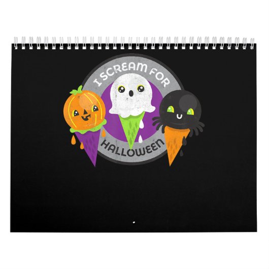 Ik schreeuw om Halloween Pumpkin Spider Ghost Kalender (Hoes)