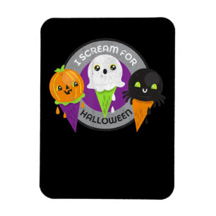Ik schreeuw om Halloween Pumpkin Spider Ghost Magneet