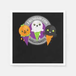 Ik schreeuw om Halloween Pumpkin Spider Ghost Servet