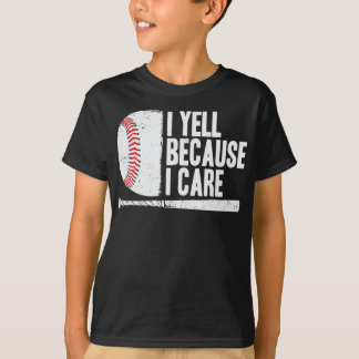 Ik schreeuw omdat ik om grappig honkbal geef t-shirt