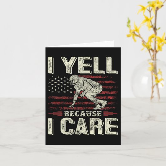 Ik schreeuw omdat ik om voetbal geef papa grappig  kaart (Gele Bloem)