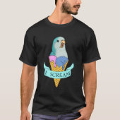 Ik schreeuw Quaker Parrot Ice Cream Blue Monk Para T-shirt (Voorkant)