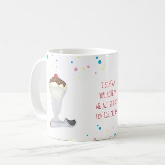 Ik schreeuw u! We schreeuwen allemaal om Ice Cream Koffiemok (Voorkant links)