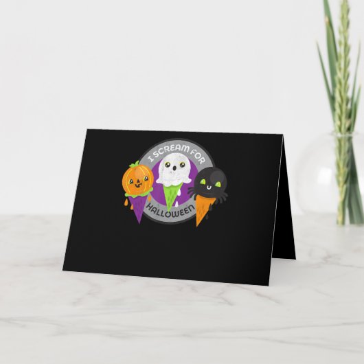 Ik schreeuw van de Halloween Pompoen Spinster Gees Kaart (Voorkant)