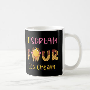 Ik schreeuw Vier Ice Cream Kinder Jongen Meisje 4e Koffiemok