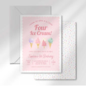 Ik schreeuw VIER ijsjes verjaardagsuitnodiging Kaart