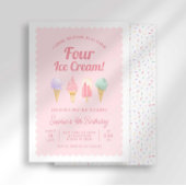 Ik schreeuw VIER ijsjes verjaardagsuitnodiging Kaart