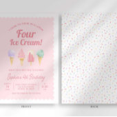 Ik schreeuw VIER ijsjes verjaardagsuitnodiging Kaart