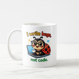 Ik schrijf bugs, geen code. koffiemok