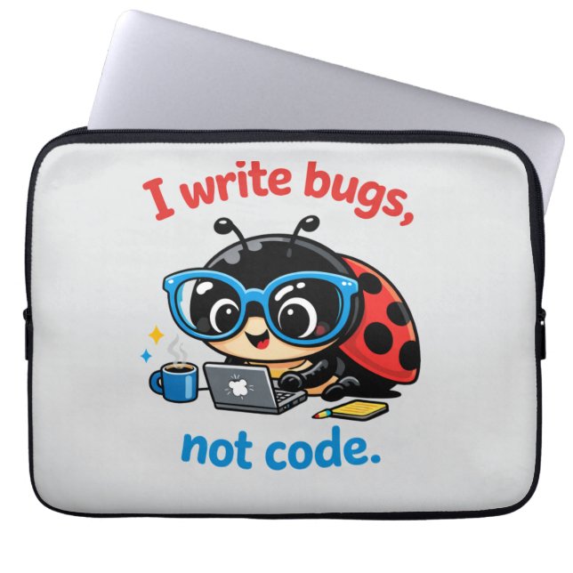 Ik schrijf bugs, geen code. laptop sleeve (Voorkant)