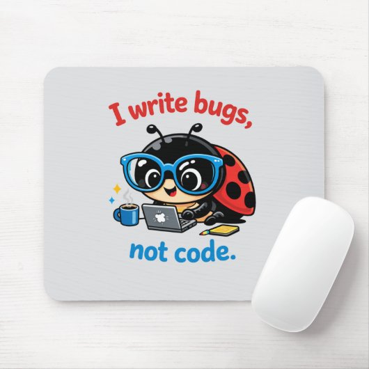 Ik schrijf bugs, geen code. muismat (Met muis)