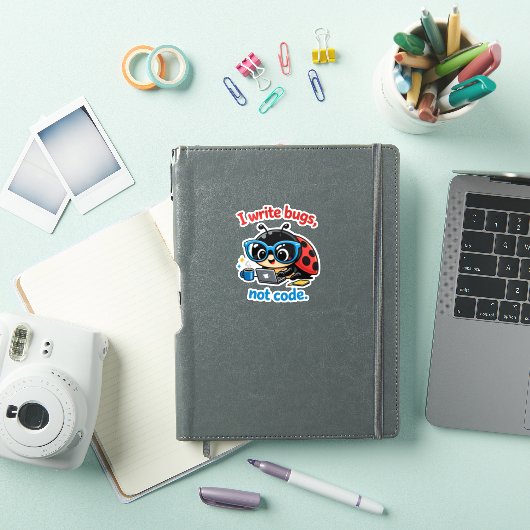 Ik schrijf bugs, geen code. sticker (iPad Cover)