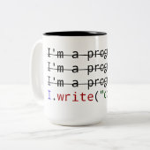 "Ik schrijf code" op Black 15 oz Two-Tone Mok (Voorkant links)