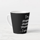 Ik Schrijf Code Programmeur Humor Typografie Grafi Latte Mok (Linkerhoek)