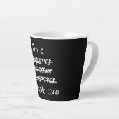 Ik Schrijf Code Programmeur Humor Typografie Grafi Latte Mok (Rechterhoek)