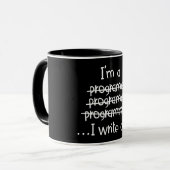 Ik Schrijf Code Programmeur Humor Typografie Grafi Mok (Voorkant links)