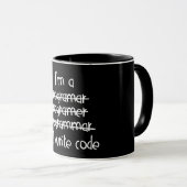 Ik Schrijf Code Programmeur Humor Typografie Grafi Mok (Voorkant rechts)