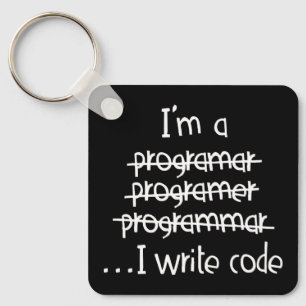 Ik Schrijf Code Programmeur Humor Typografie Grafi Sleutelhanger