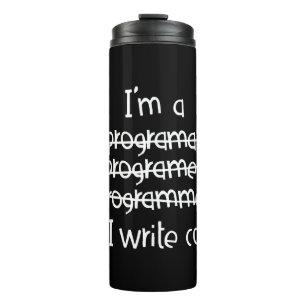 Ik Schrijf Code Programmeur Humor Typografie Grafi Thermosbeker