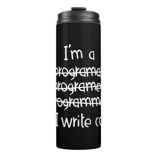 Ik Schrijf Code Programmeur Humor Typografie Grafi Thermosbeker (Voorkant)
